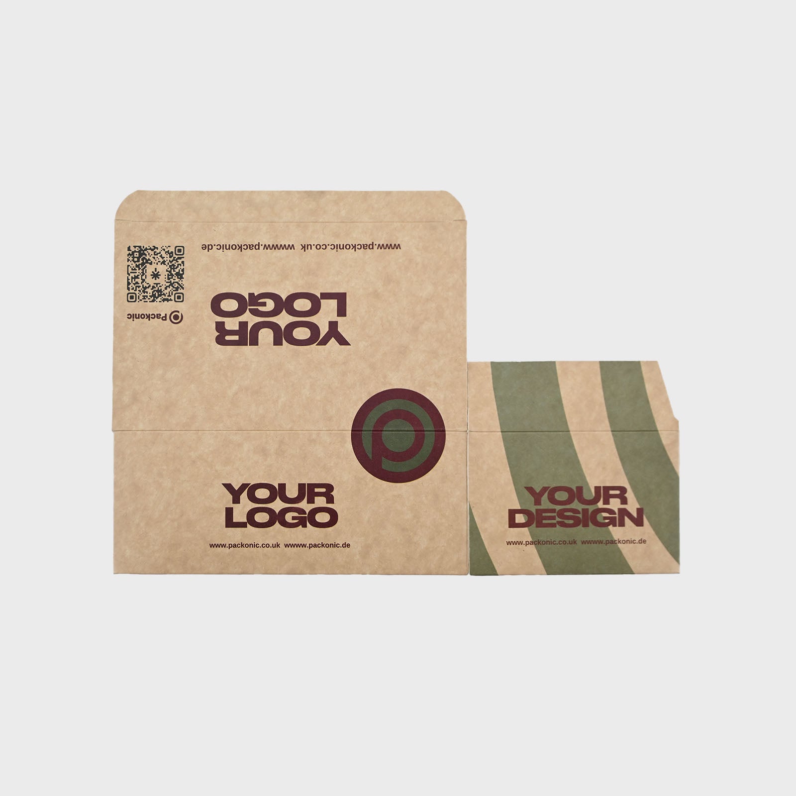 Custom Printed Food Boxes - Lock Bottom - Foldable - Kraft