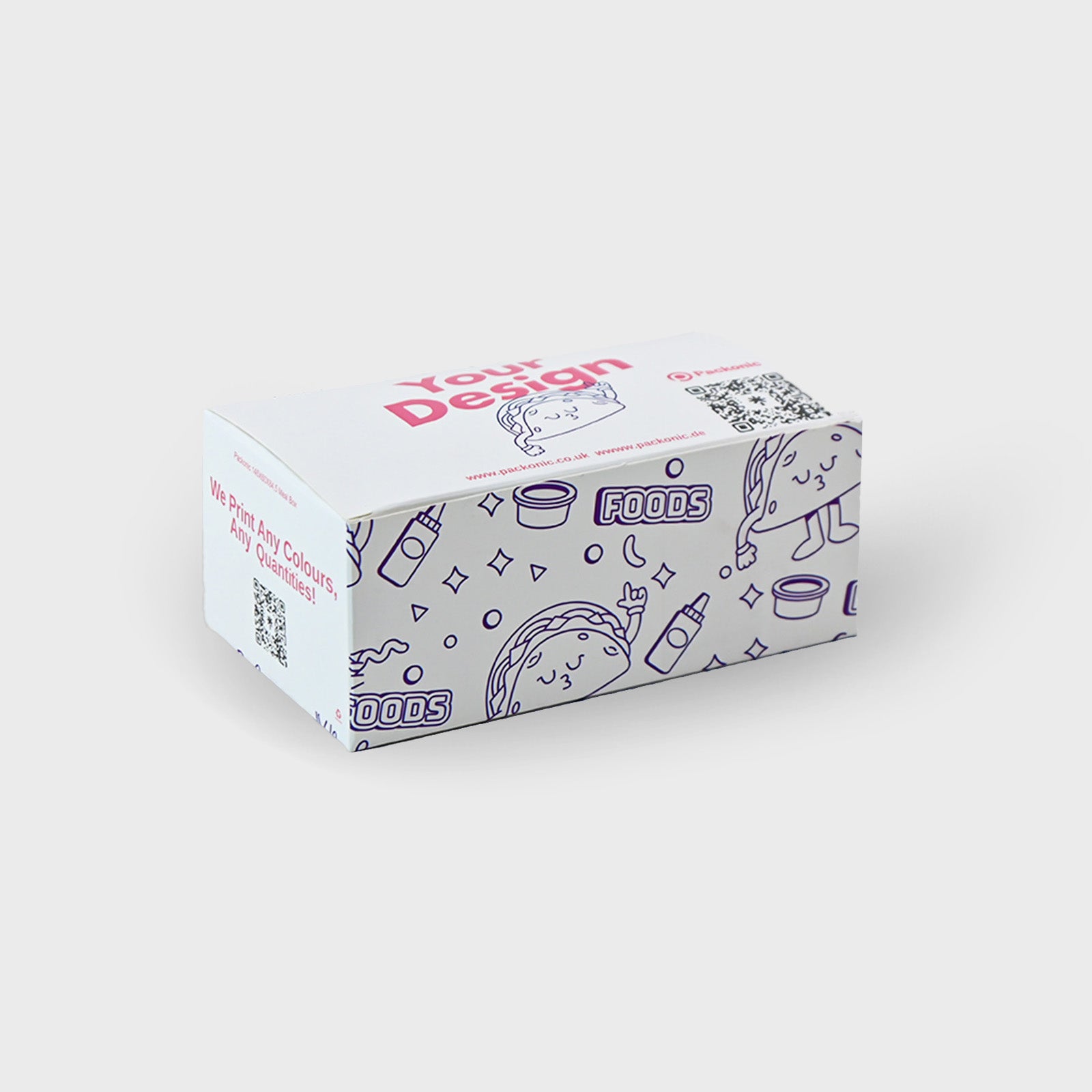 Cajas para Comida Personalizadas | Fondo de Seguridad | Plegable | Blanco