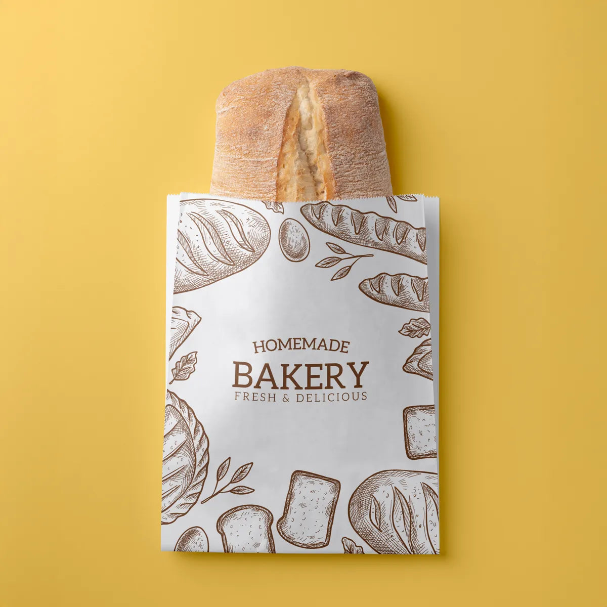 Custom Printed Bread Bags - white