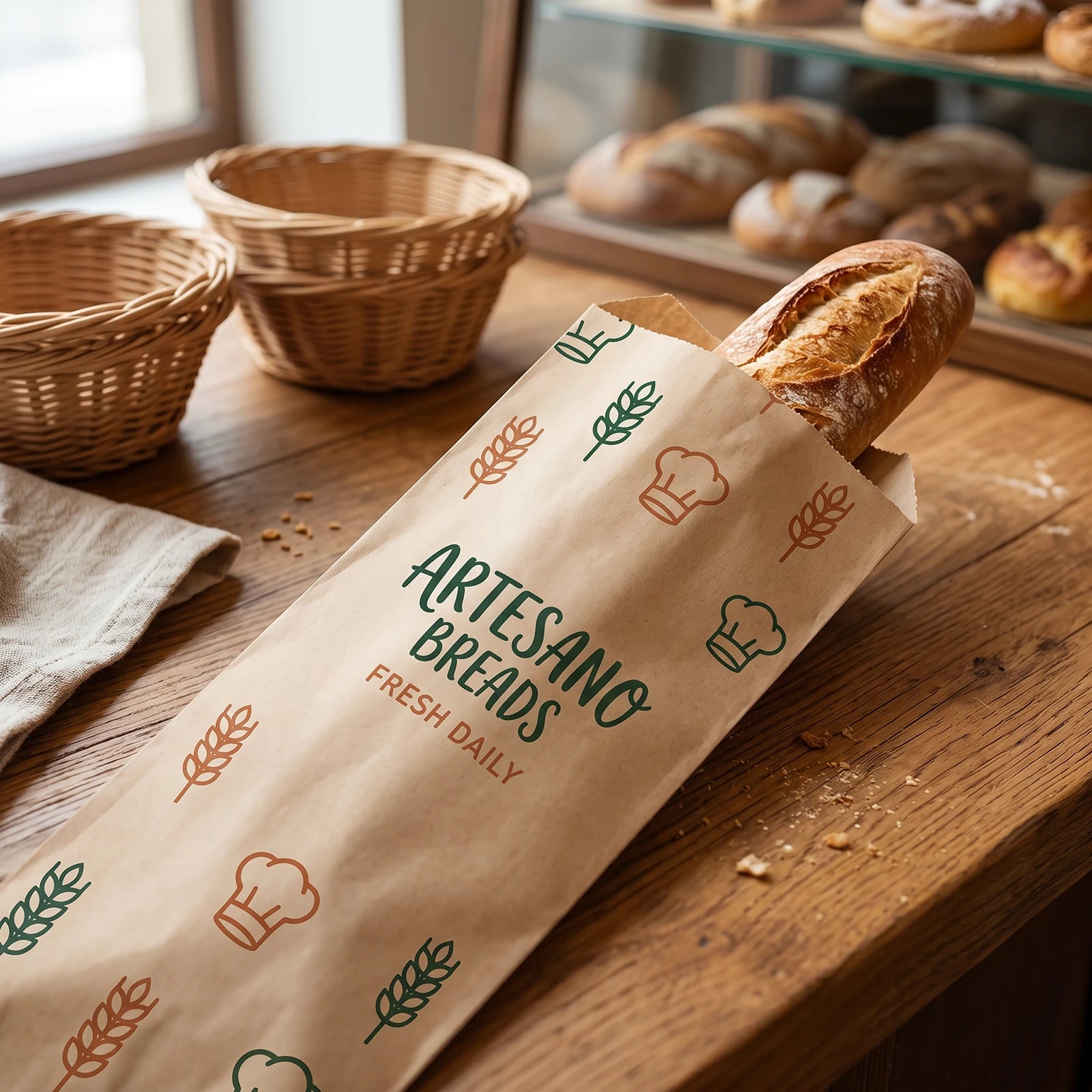 Custom Printed Bread Bags - Kraft