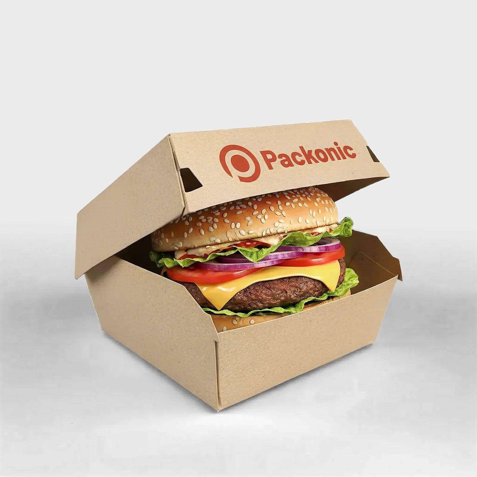 Custom Printed Burger Box - Kraft