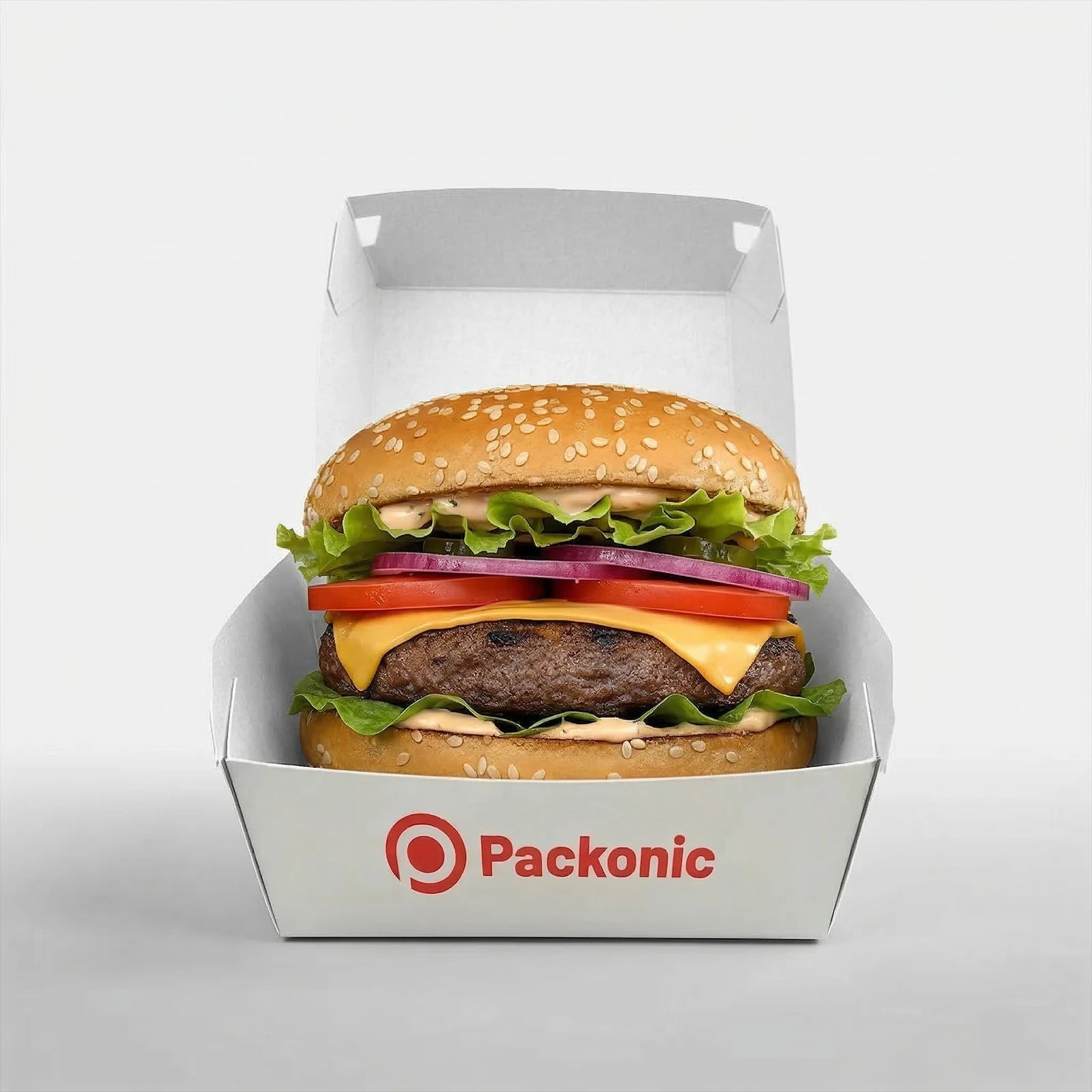 Custom Printed Burger Box - White