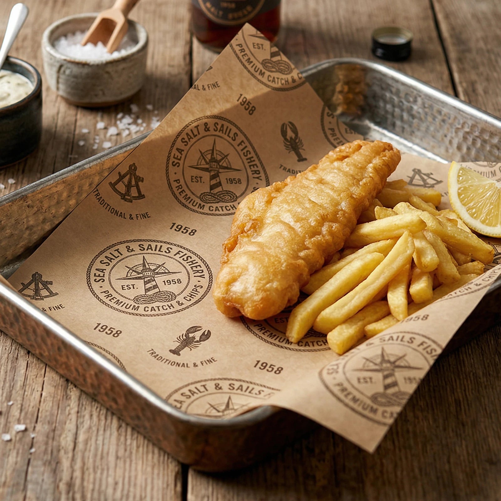 Custom Printed Basket Liner - Brown