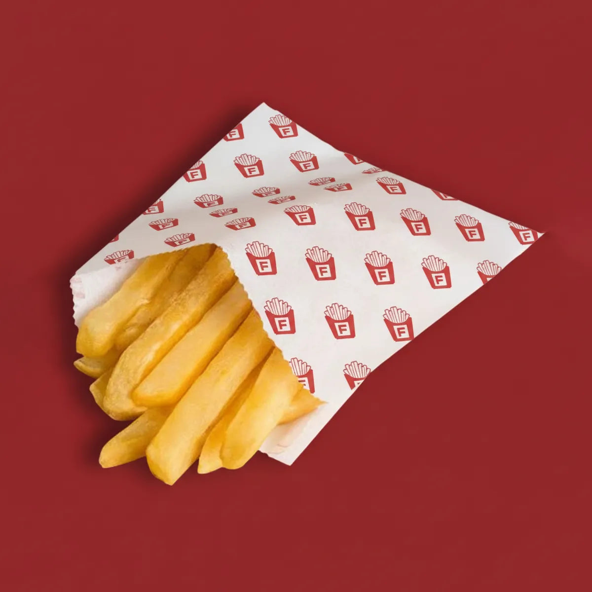 Custom Printed French Fries Paper Bag - White