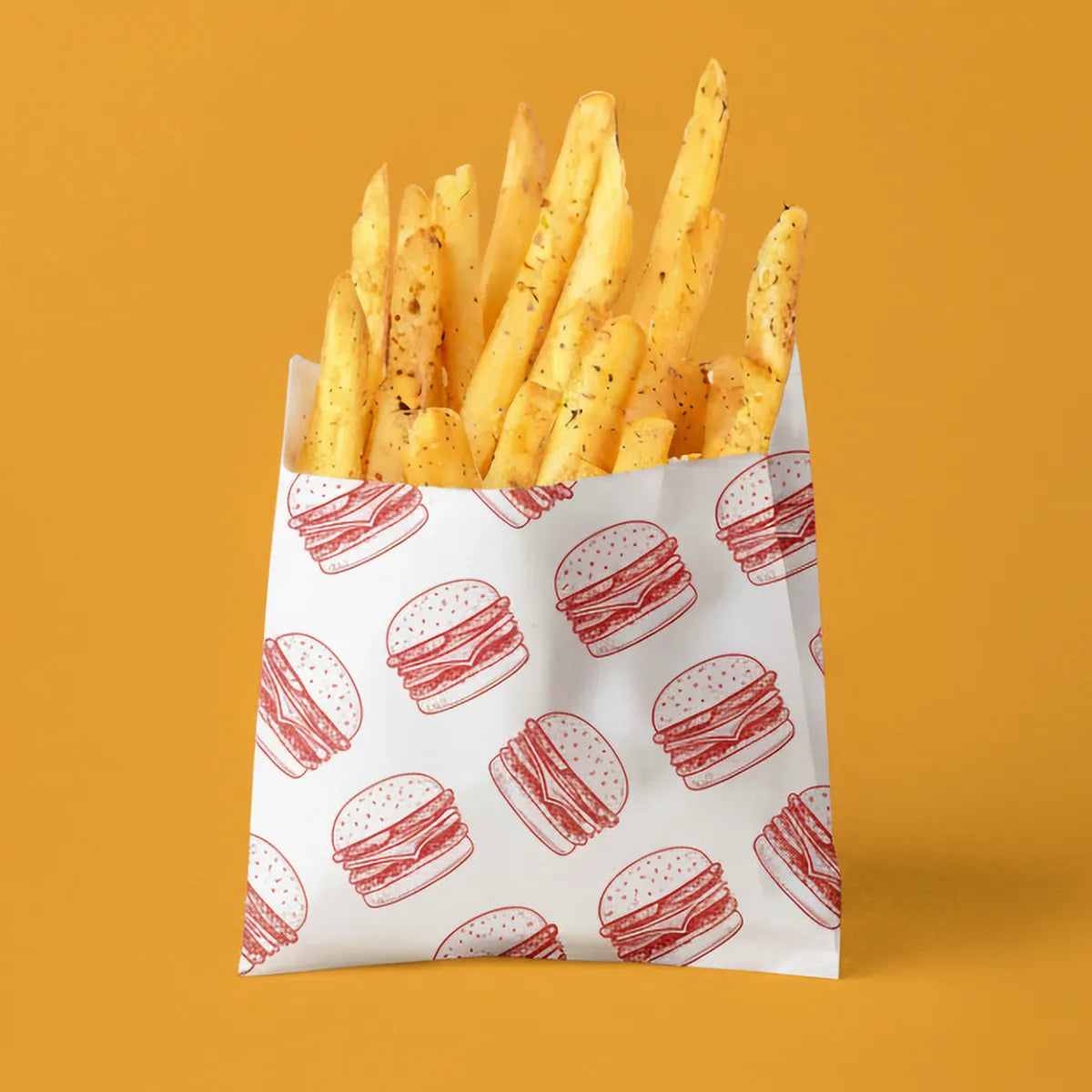 Custom Printed French Fries Paper Bag - White
