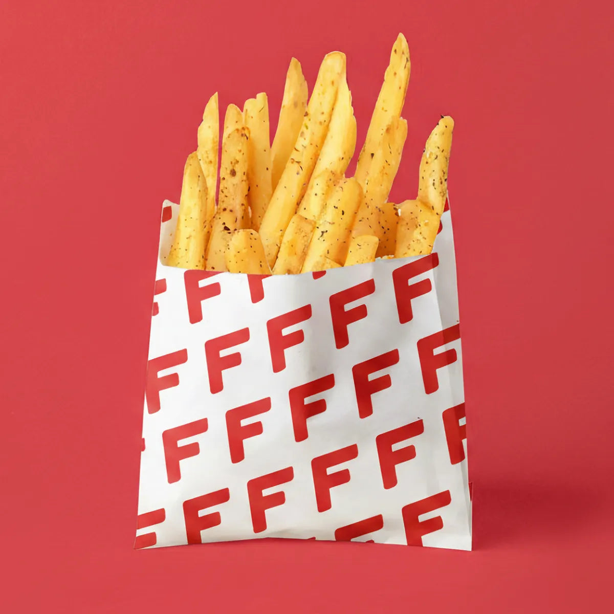 Custom Printed French Fries Paper Bag - White