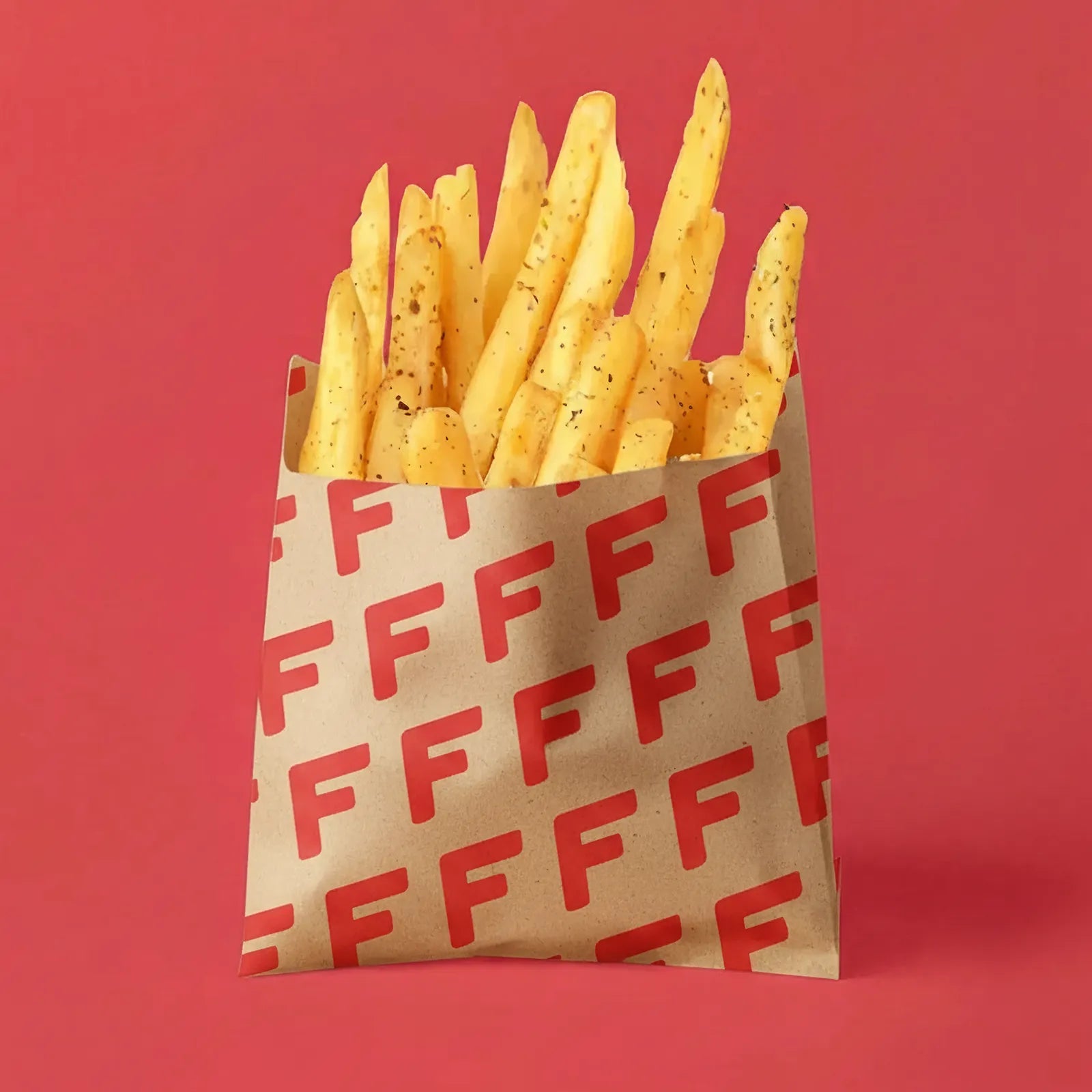 Custom Printed French Fries Paper Bag - Kraft