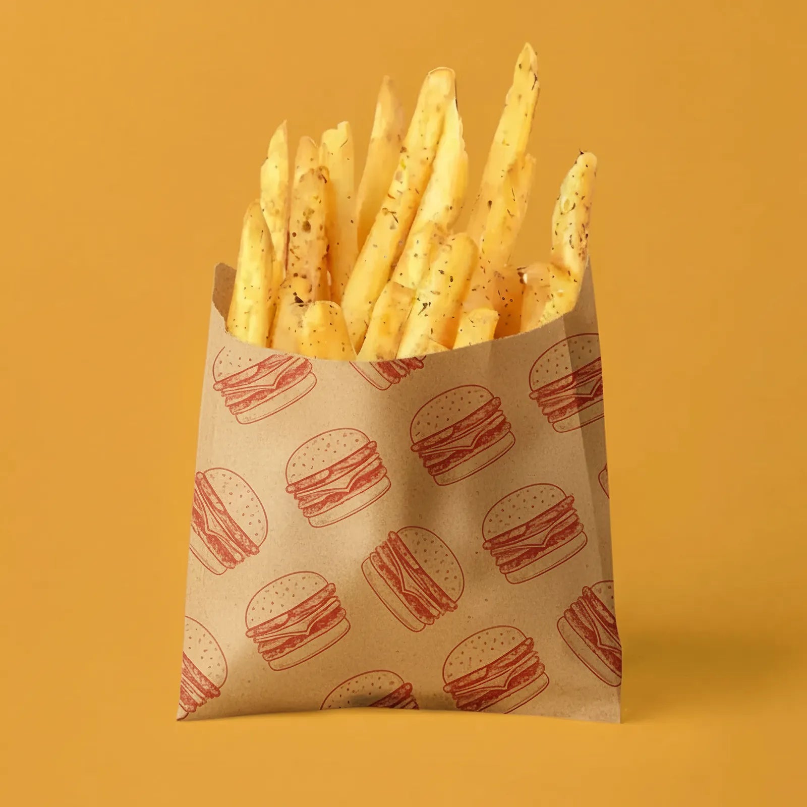 Custom Printed French Fries Paper Bag - Kraft