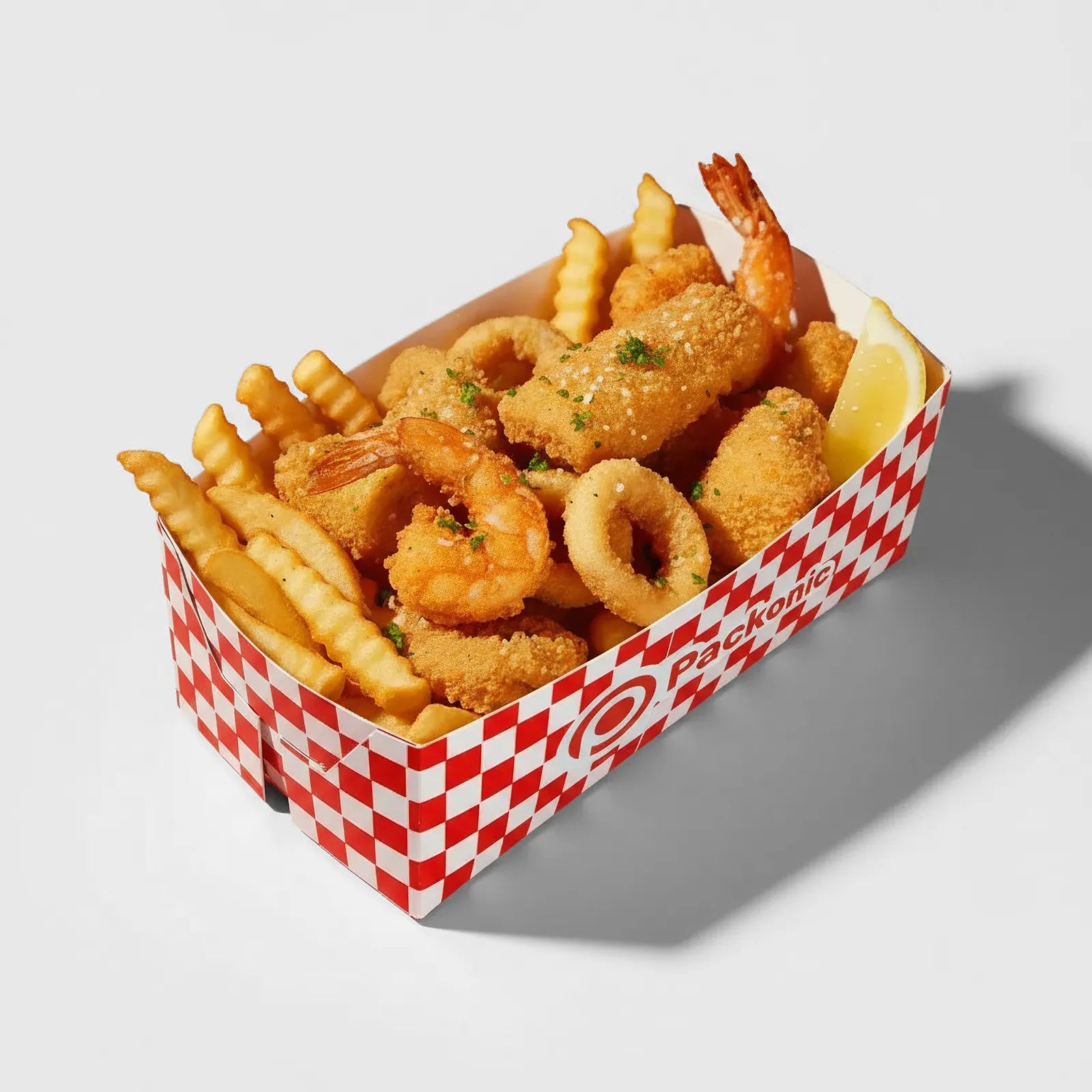 Custom Printed Paper Food Tray - Easy Assembly - White