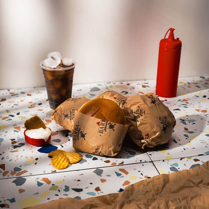 Custom Printed Food Wrapping Paper - Brown