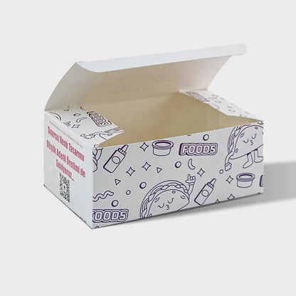 Cajas para Comida Personalizadas | Fondo de  Seguridad | Plegable | Blanco