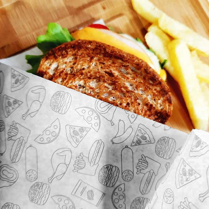 Custom Printed Food Wrapping Paper - White