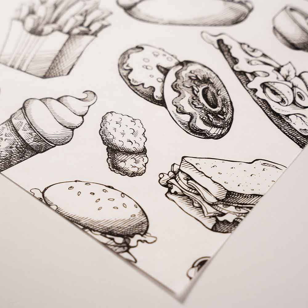 Custom Printed Greaseproof Paper - White