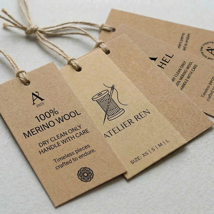 Rechteckige Hangtags | Braun