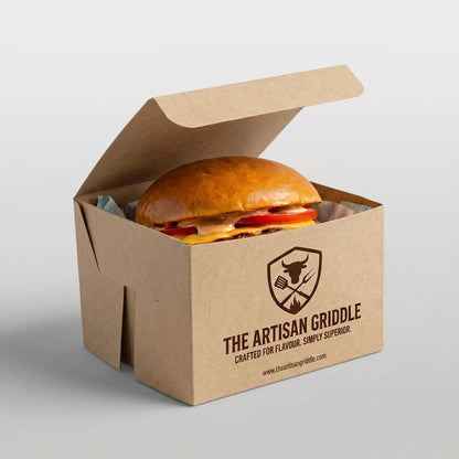 Cajas Personalizadas para Hamburguesa – Montaje Fácil – Kraft