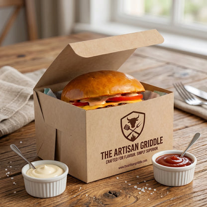 Cajas Personalizadas para Hamburguesa – Montaje Fácil – Kraft